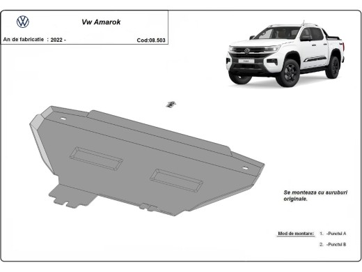 Ocelový kryt chladiče Volkswagen Amarok (2022-2025)Volkswagen Amarok