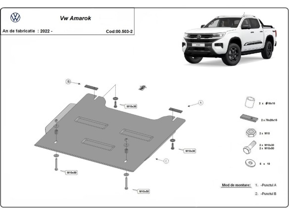 Ocelový kryt reduktoru Volkswagen Amarok (2022-2025)Volkswagen Amarok