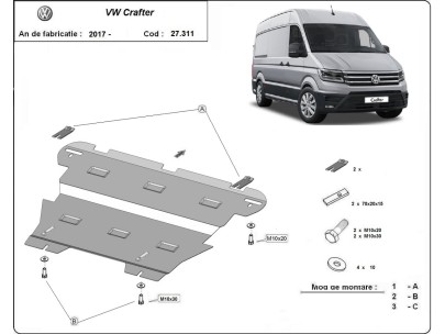 Ocelový kryt motoru Vw Crafter (2017-2026) 2
