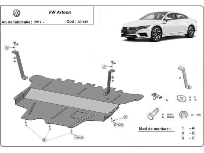 Ocelový kryt motoru VW Passat Alltrack - Manuální (2015-2024)