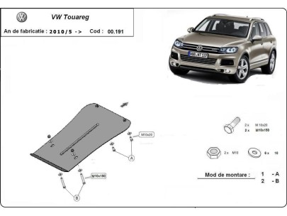 Ocelový kryt převodovky VW Touareg (2010-2018)