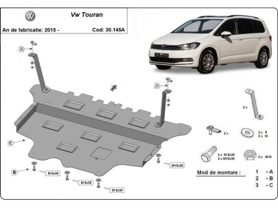 Ocelový kryt motoru VW Touran - Automatická převodovka (2015-2025) 2