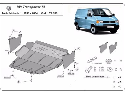 Ocelový kryt motoru VW Transporter T4 (1990-2003) 2