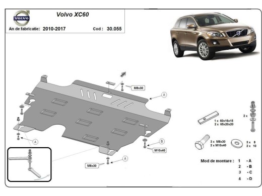 Ocelový kryt motoru Volvo XC60 (2009-2017)Volvo XC60