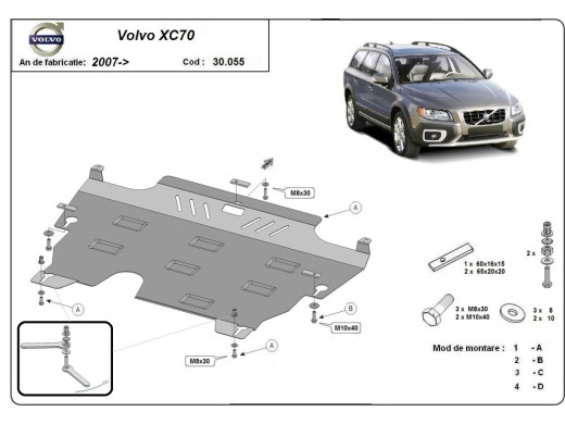 Ocelový kryt motoru Volvo XC70 (2007-2016)Volvo XC70