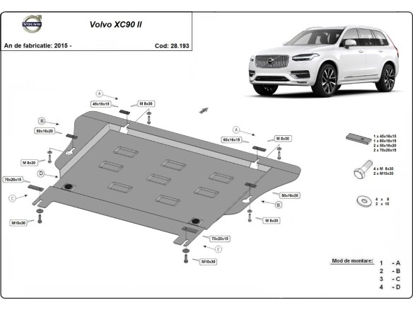 Ocelový kryt motoru Volvo XC90 (2015-2025)Volvo XC90