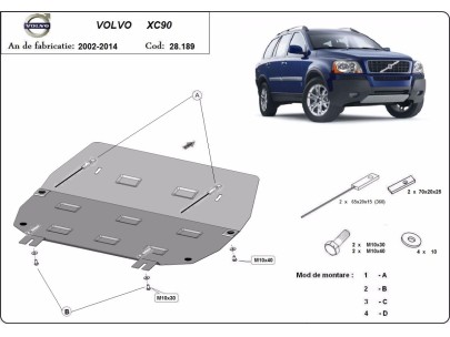 Ocelový kryt motoru Volvo XC90 (2002-2014) 2