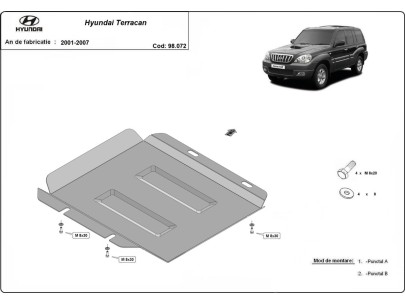 Ocelový kryt reduktoru Hyundai Terracan (2001-2007) 2