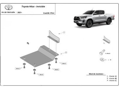 Ocelový kryt motoru Toyota Hilux Invincible (2021-2026)Toyota Hilux Invincible