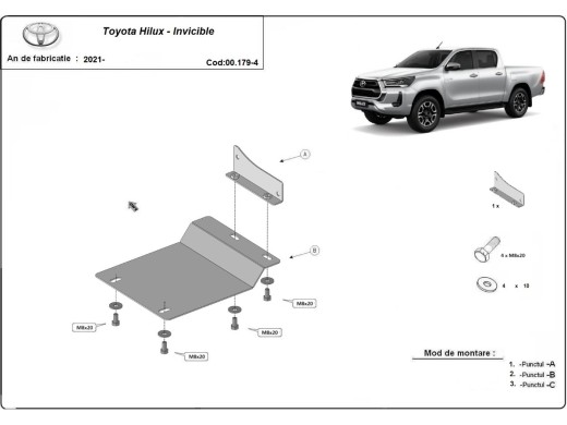 Ocelový kryt senzoru DPF Toyota Hilux (2021-2025)Toyota Hilux Invincible