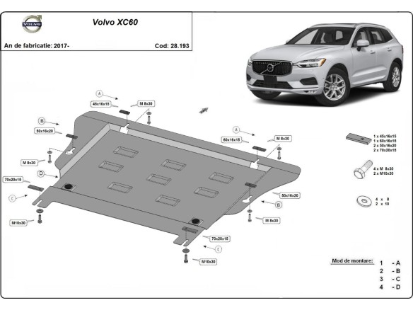 Ocelový kryt motoru Volvo XC60 (2017-2025)Volvo XC60