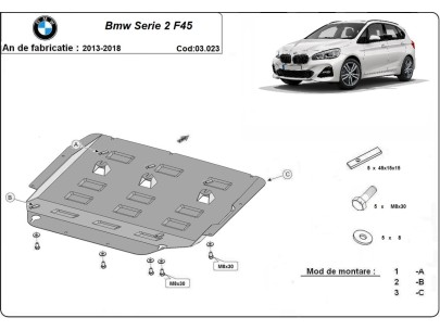 Ocelový kryt motoru BMW Seria 2 F45 (2013-2018) 2