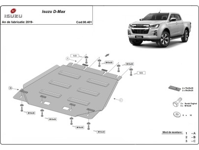 Ocelový kryt převodovky Isuzu D-Max (2019-2026) 2