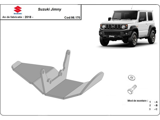 Ocelový kryt diferenciálu Suzuki Jimny (2018-2025)Suzuki Jimny