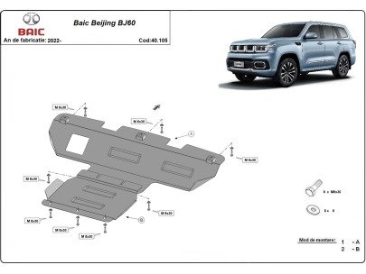 Ocelový kryt motoru Baic Beijing BJ60 (2022-2025) 2