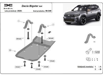 Ocelový kryt diferenciálu Dacia Bigster 4x4 (2025-2026) 2