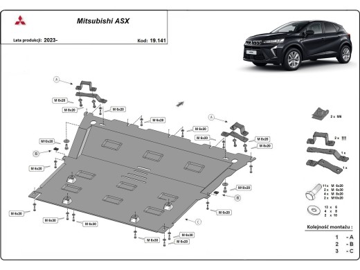 Ocelový kryt motoru Mitsubishi ASX (2023-2025)Startseite
