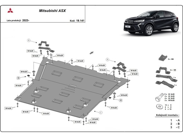 Ocelový kryt motoru Mitsubishi ASX (2023-2025)Startseite