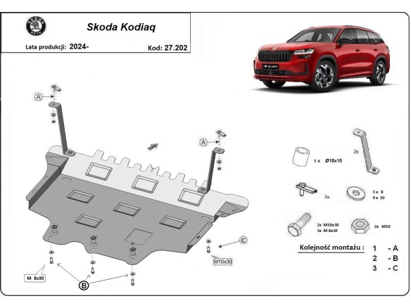 Ocelový kryt motoru Skoda Kodiaq (2024-2025)Startseite