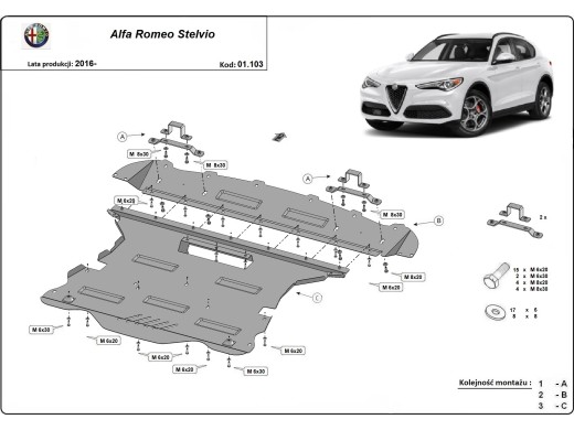 Ocelový kryt motoru Alfa Romeo Stelvio (2016-2025)Startseite