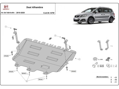 Ocelový kryt motoru pozinkovaná Volkswagen Transporter T7 (2023-2025)Volkswagen Transporter