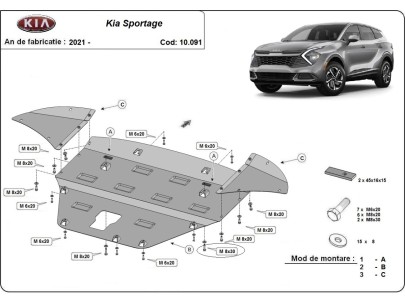 Ocelový kryt motoru Kia Sportage (2021-2025) 2