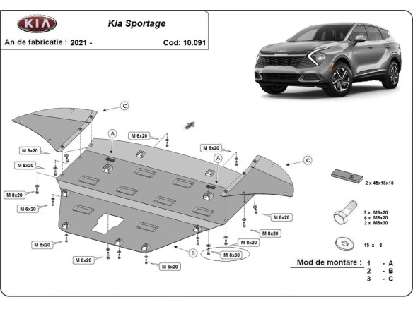 Ocelový kryt motoru Kia Sportage (2021-2025)Startseite