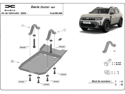 Ocelový kryt diferenciálu Dacia Duster 4x4 (2024-2025) 2