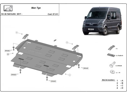 Ocelový kryt motoru MAN Tge (2017-2026) 2