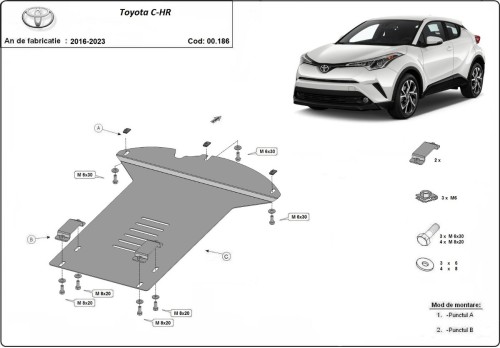 Ocelový kryt katalyzátoru Toyota C-HR (2016-2023)