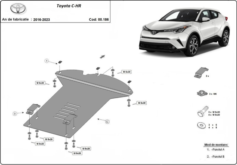 Ocelový kryt katalyzátoru Toyota C-HR (2016-2023)