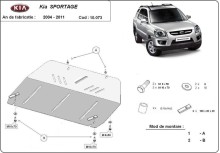 Ocelový kryt motoru Kia Sportage (2004-2010)