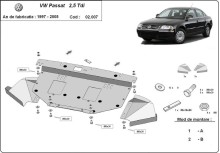 Ocelový kryt motoru VW Passat B5, B5.5 (1997-2004)
