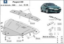 Ocelový kryt motoru Peugeot 406 (1996-2004)