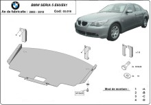 Ocelový kryt motoru BMW Seria 5 E60/E61 standardní přední nárazník (2003-2010)