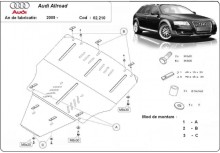 Ocelový kryt motoru Audi A6 Allroad 2 - bez boků (2005-2011)