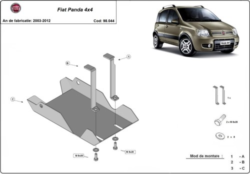 Ocelový kryt diferenciálu	 Fiat Panda 4x4 (2003-2012)