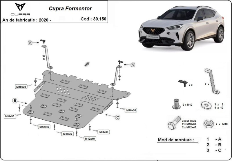 Ocelový kryt motoru Cupra Formentor (2020-2026)