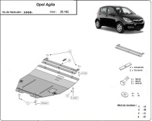 Ocelový kryt motoru Opel Agila (H08) (2007-2014)