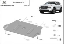 Ocelový kryt katalyzátoru Hyundai Santa Fe (2018-2023)