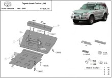 Ocelový kryt motoru Toyota Land Cruiser J90 (1995-2002)