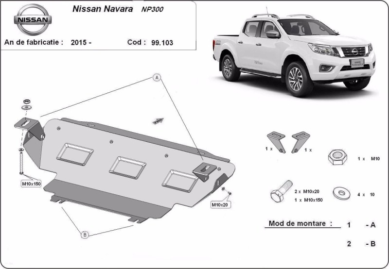 Ocelový kryt chladiče Nissan Navara NP300 - D23 (2015-2021)