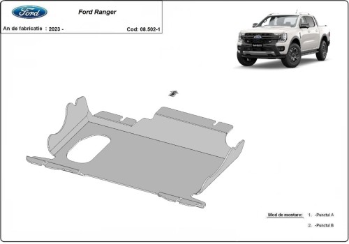 Ocelový kryt motoru Ford Ranger (2023-2026)