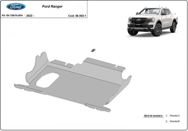 Ocelový kryt motoru Ford Ranger (2023-2026)
