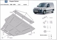Ocelový kryt motoru Peugeot Partner (1996-2008)