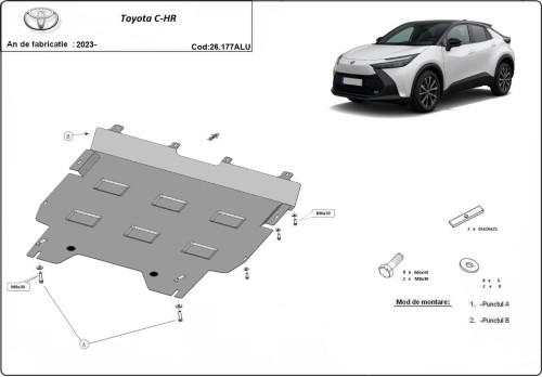 Hliníkový kryt motoru Toyota C-HR (2023-2026)