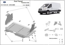 Ocelový kryt motoru Ford Transit - FWD (2013-2020)