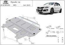 Ocelový kryt motoru Hyundai I30 (2007-2011)