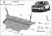 Ocelový kryt motoru VW Golf 7 - Automatická převodovka (2012-2019)
