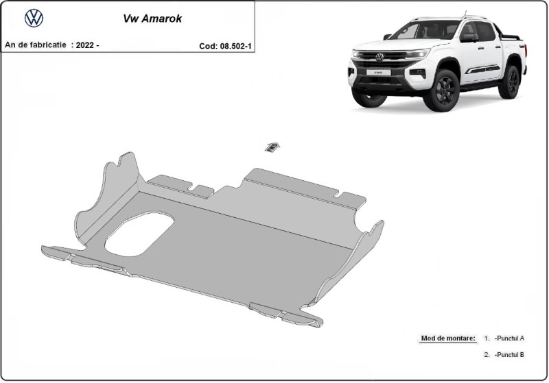 Ocelový kryt motoru Volkswagen Amarok (2022-2026)